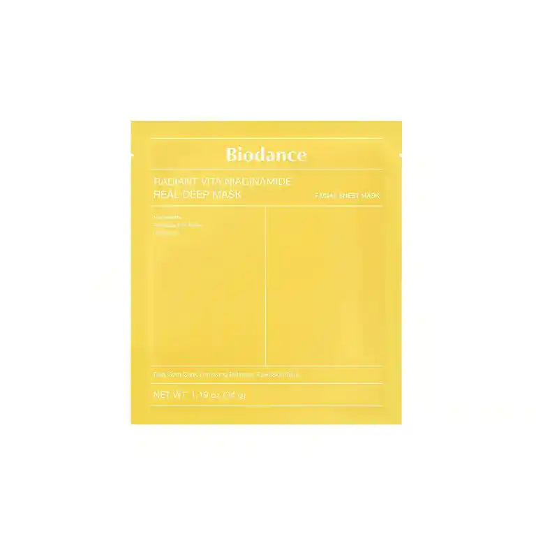 Biodance – Radiant Vita Niacinamide Real Deep Mask - lakštinė veido kaukė (1 vnt.)