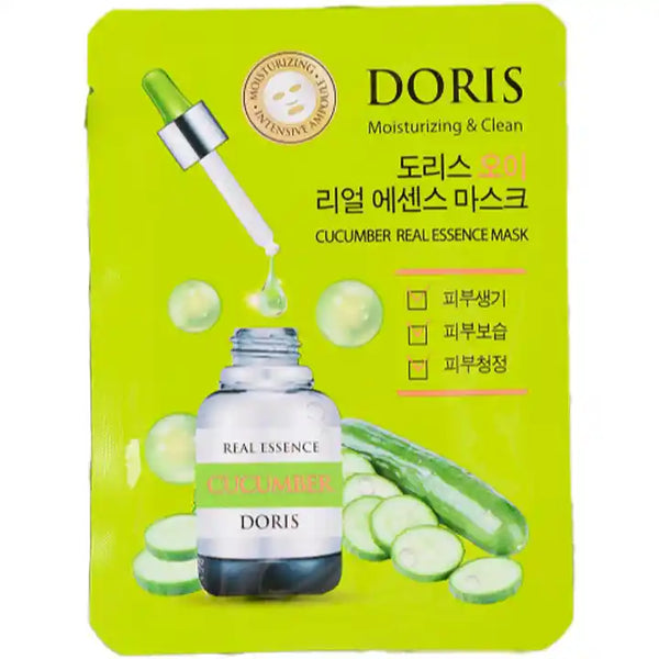 DORIS – Cucumber Real Essence Mask - lakštinė veido kaukė (1 vnt.)