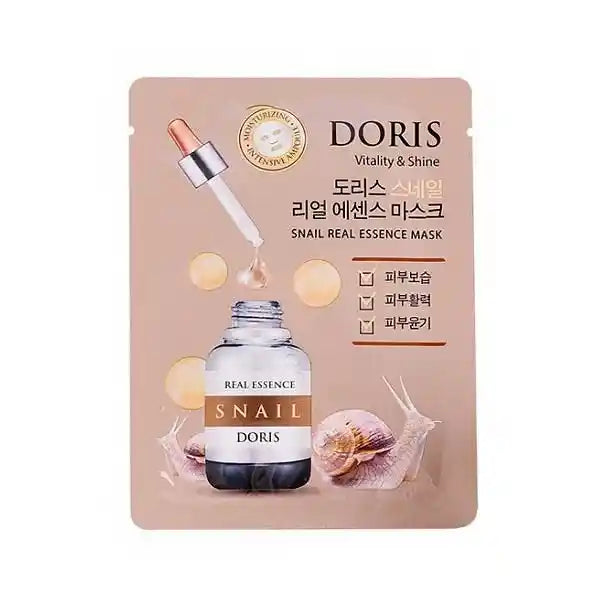 DORIS – Snail Real Essence Mask - lakštinė veido kaukė (1 vnt.)