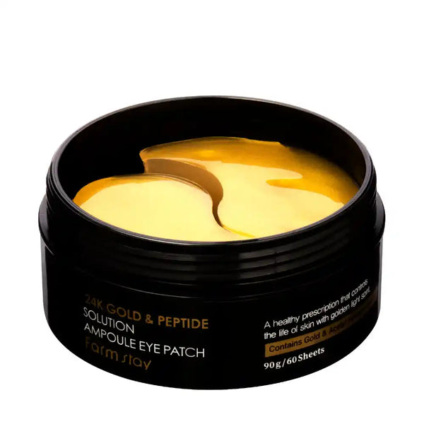 Farmstay – 24K Gold & Peptide Solution Ampoule Eye Patch - Paakių pagalvėlės (60 vnt.)