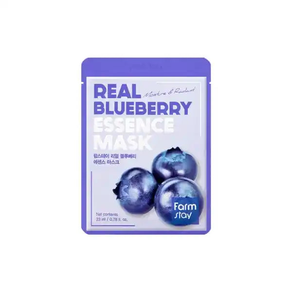 Farmstay – Real Blueberry Essence Mask - lakštinė veido kaukė (1 vnt.)
