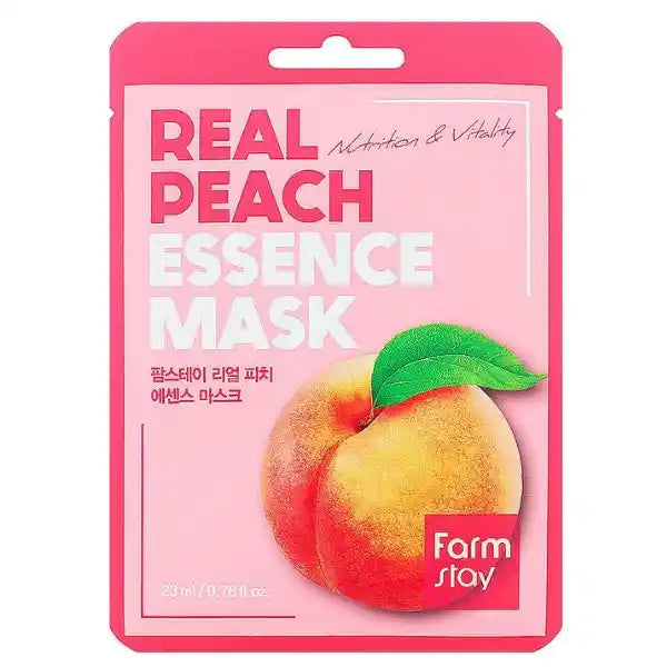 Farmstay – Real Peach Essence Mask - lakštinė veido kaukė (1 vnt.)