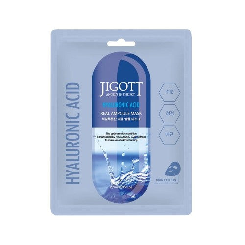 Jigott – Hyaluronic Acid Real Ampoule Mask - lakštinė veido kaukė (1 vnt.)