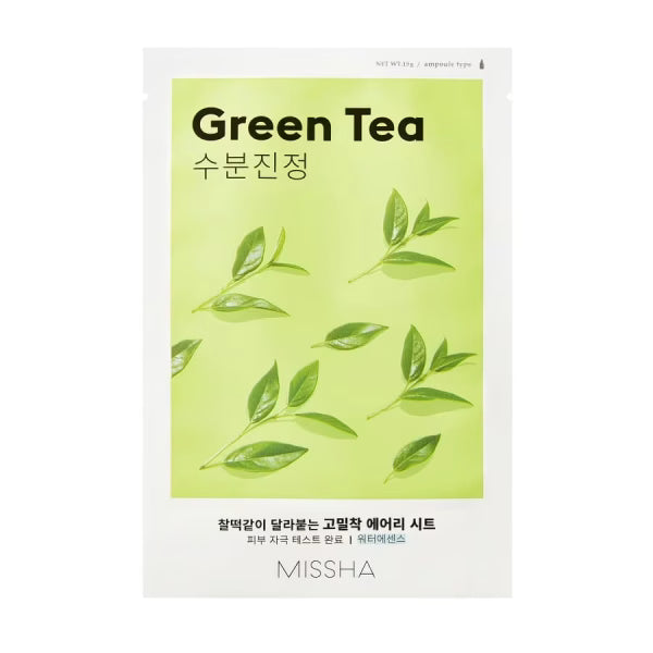 Missha - Airy Fit Green Tea - lakštinė veido kaukė (1 vnt.)