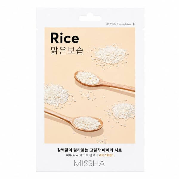 Missha - Airy Fit Sheet Mask Rice - lakštinė veido kaukė (1 vnt.)