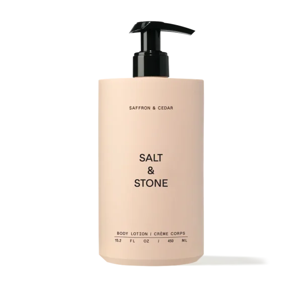 Salt & Stone - Saffron & Cedar - kūno kremas (450 ml)