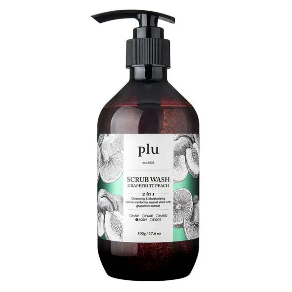 Plu - Scrub Wash Grapefruit & Peach - kūno prausiklis (500 ml)