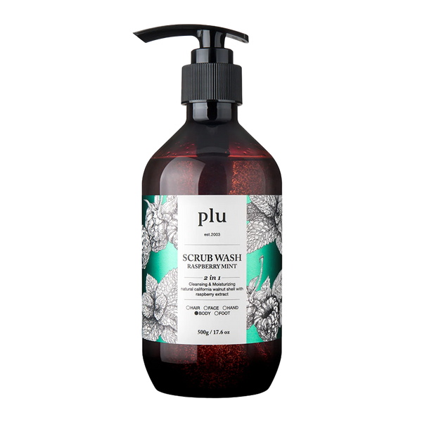 Plu - Scrub Wash Raspberry & Mint - kūno prausiklis (500 ml)