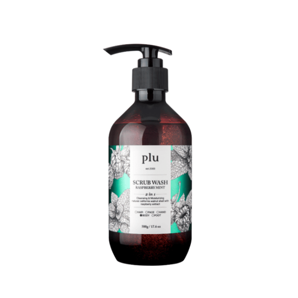 Plu - Scrub Wash Raspberry & Mint - kūno prausiklis (500 ml)